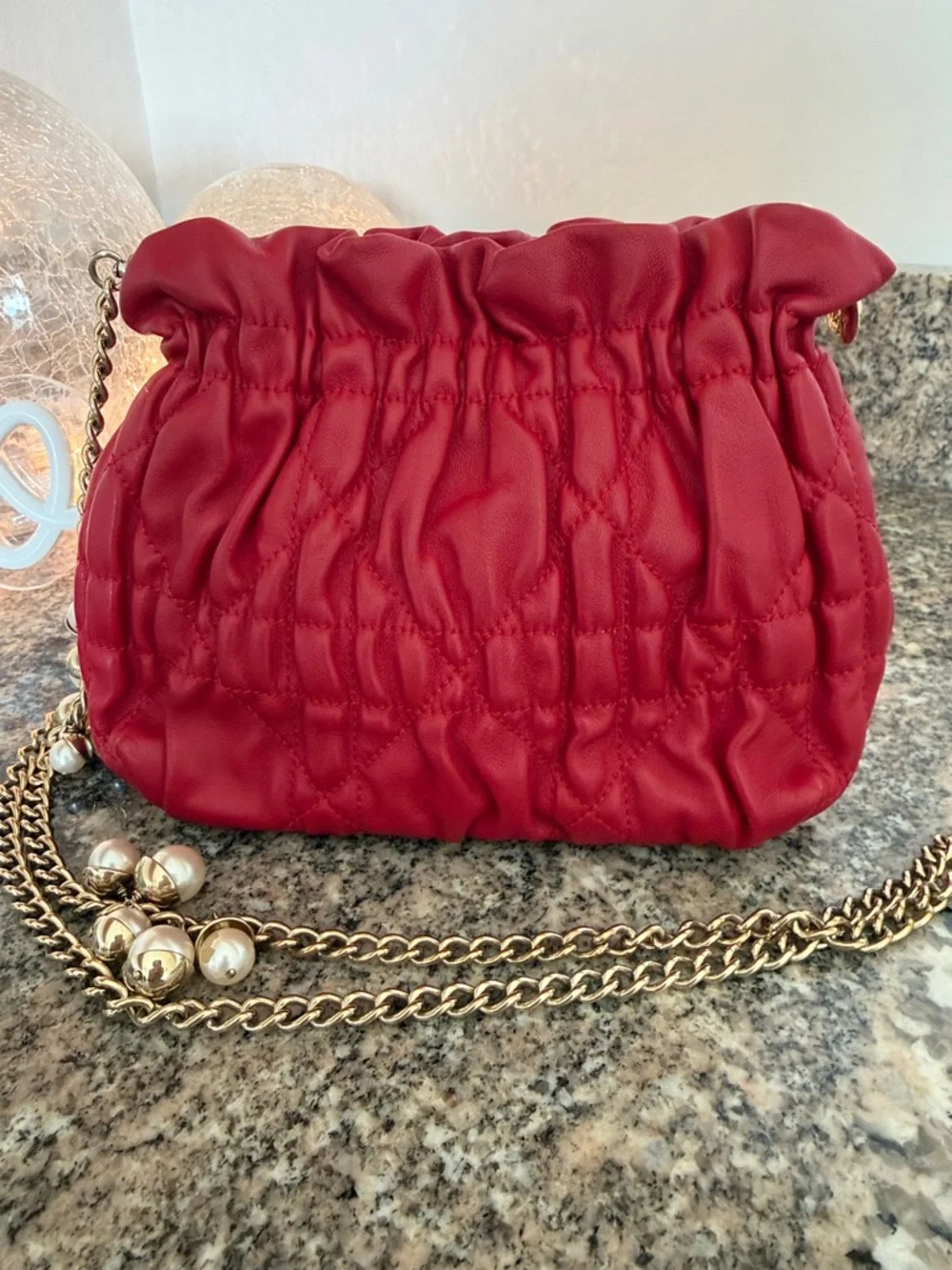 Christian Dior Red Gaufre Cannage Delices Mini Bag - Picture 8 of 14